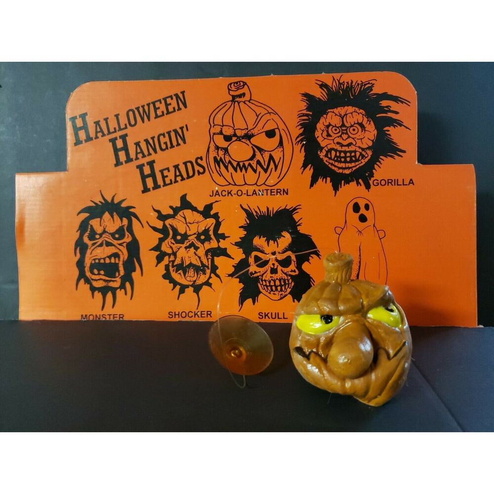 Vintage Halloween Hanging Head Suction Cup Jack-O-Lantern NOS U90